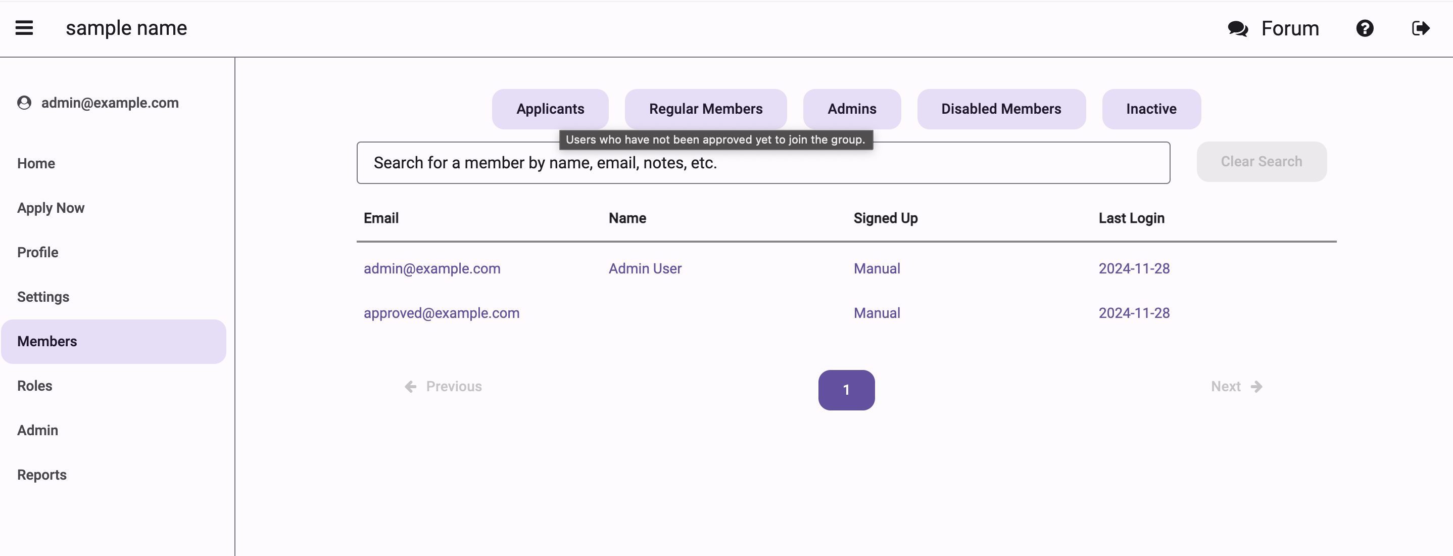 Applications Filter