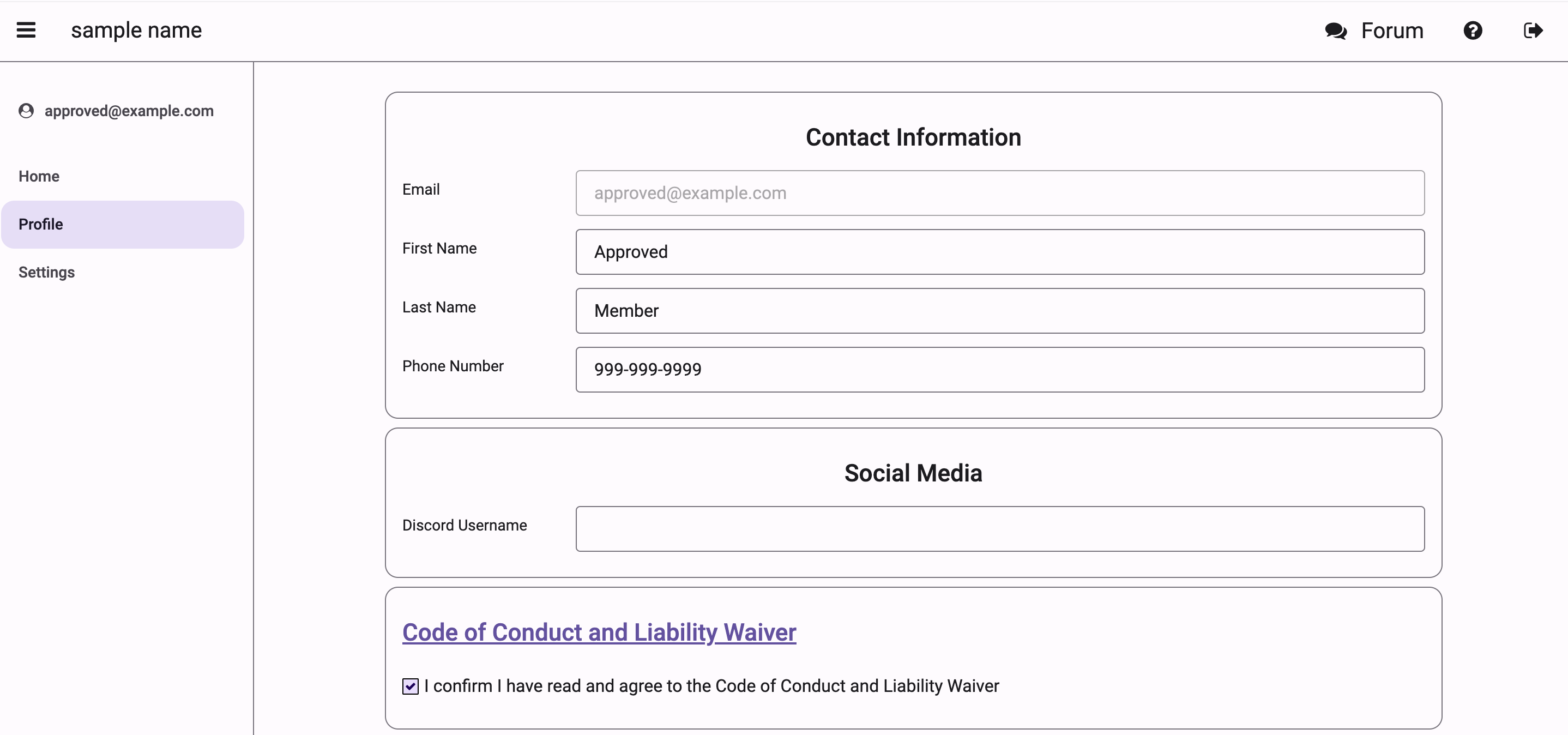 Profile Setup - Basic Information